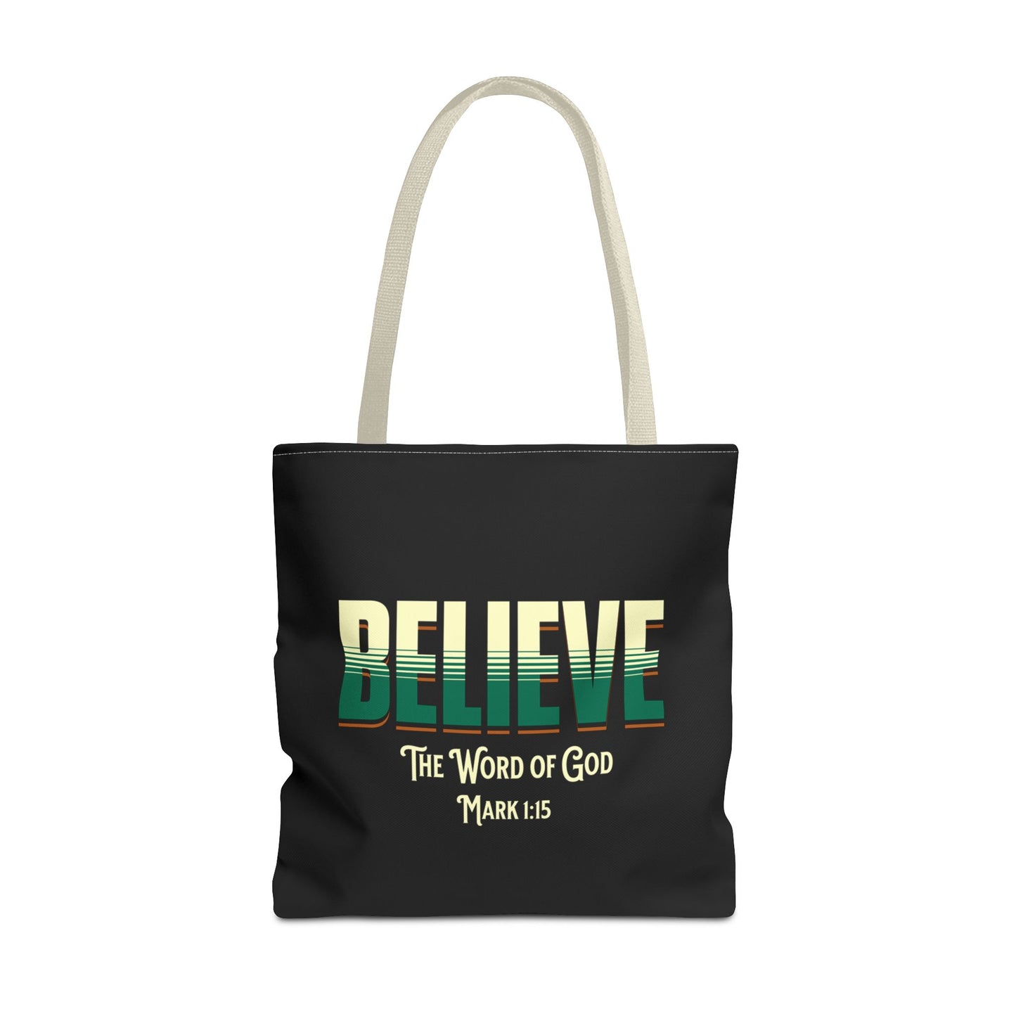 Believe The Word of God Tote, Christian Tote Bag, Inspirational Christian Gift, Bible Faith