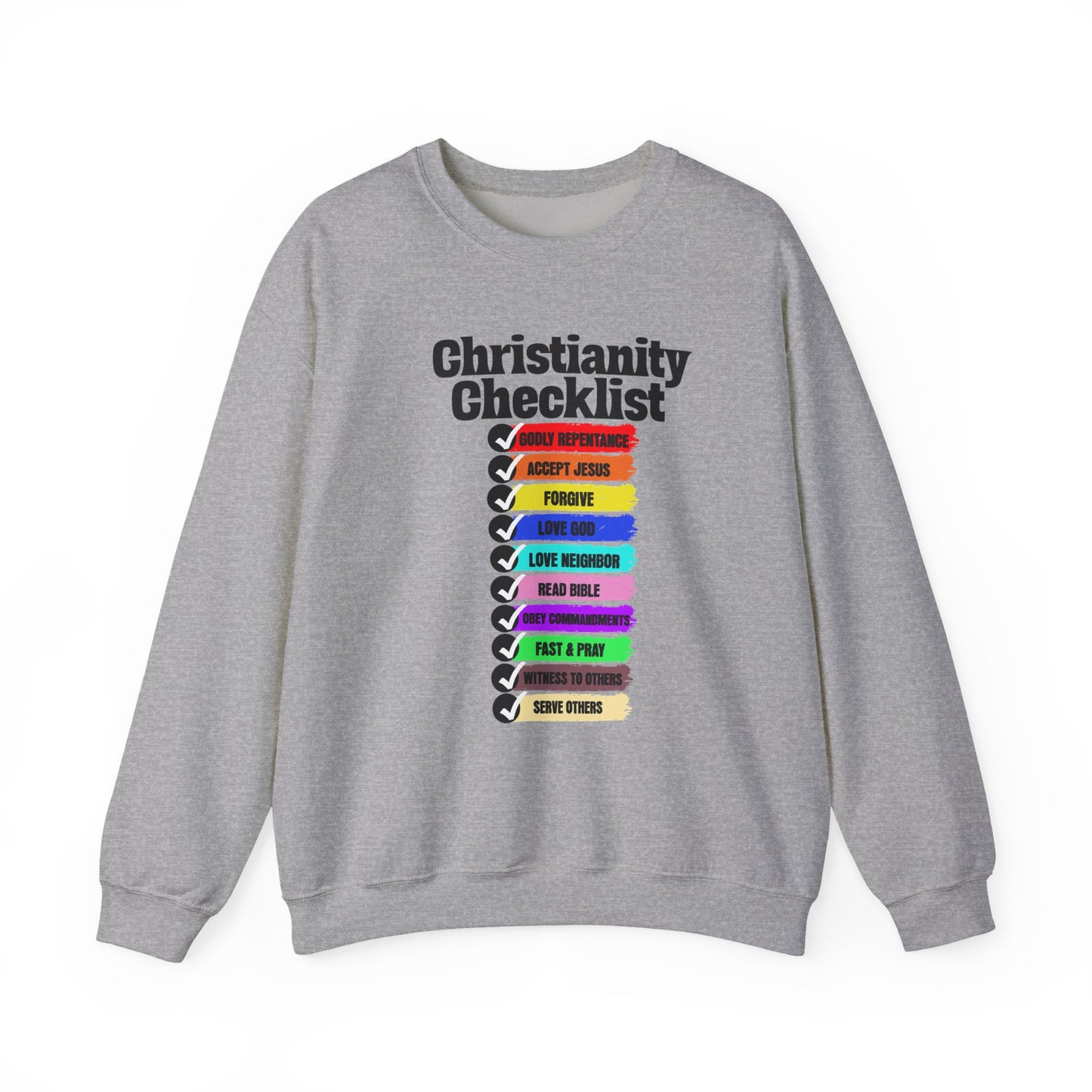 Christianity Checklist, Faith-Based, Repentance, Unisex Heavy Blend Sweatshirt