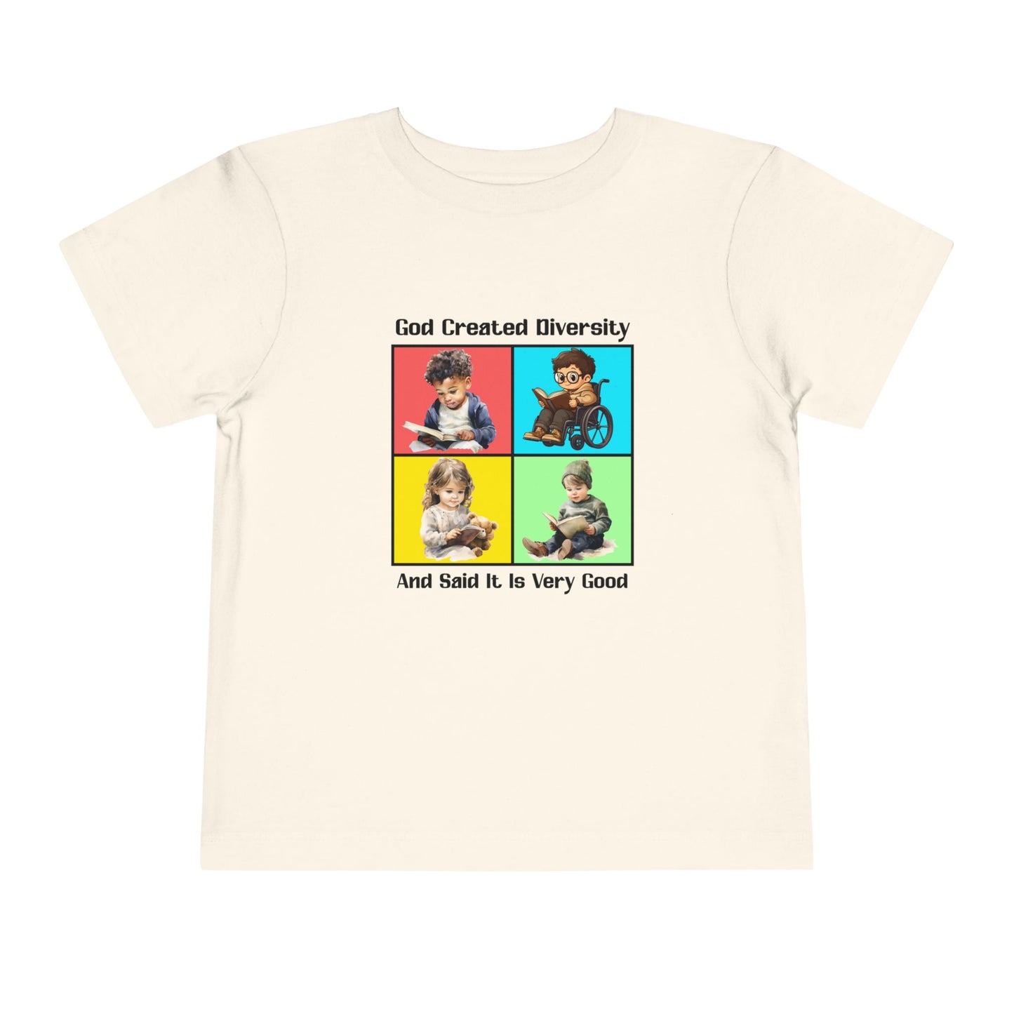 Toddler Short Sleeve Tee, Christian, Faith-Based, Diversity Design,