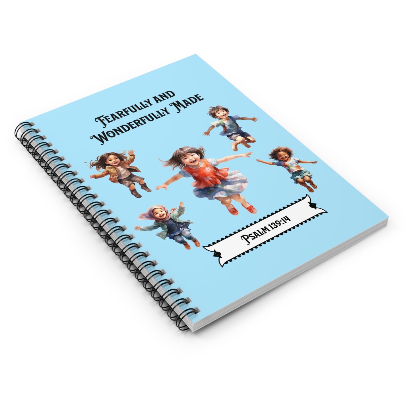 Fearfully and Wonderfully Made, Happy Kids Playing-Spiral Ruled Journal for Positivity & Gifts
