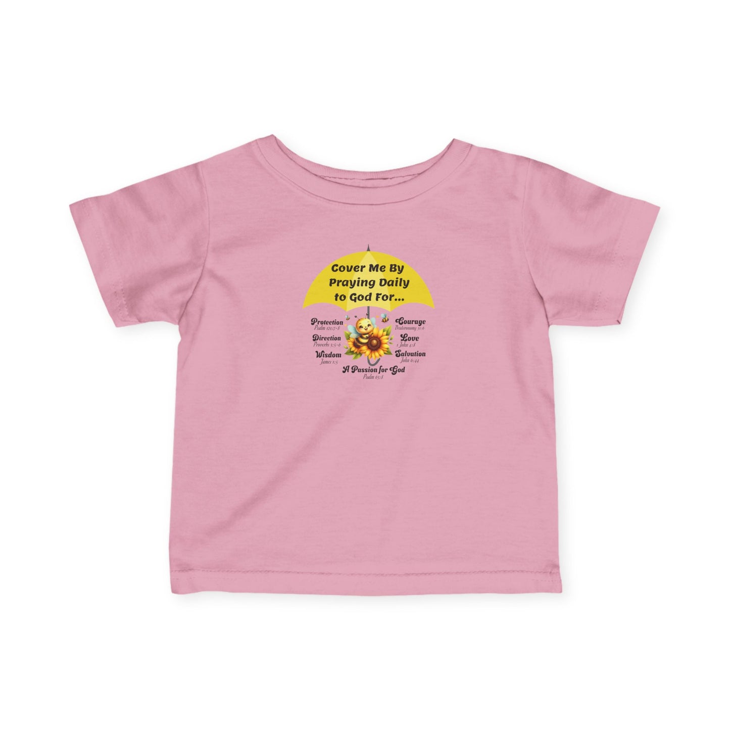 "Cover Me By Praying Daily" Christian Baby Shirt | Religious Infant Top | Bubble Bee
