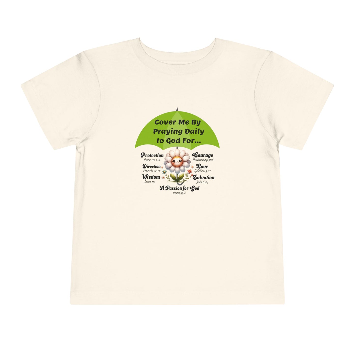 Toddler Short Sleeve Tee, Christian, Faith-Based, Cover Me With Prayer