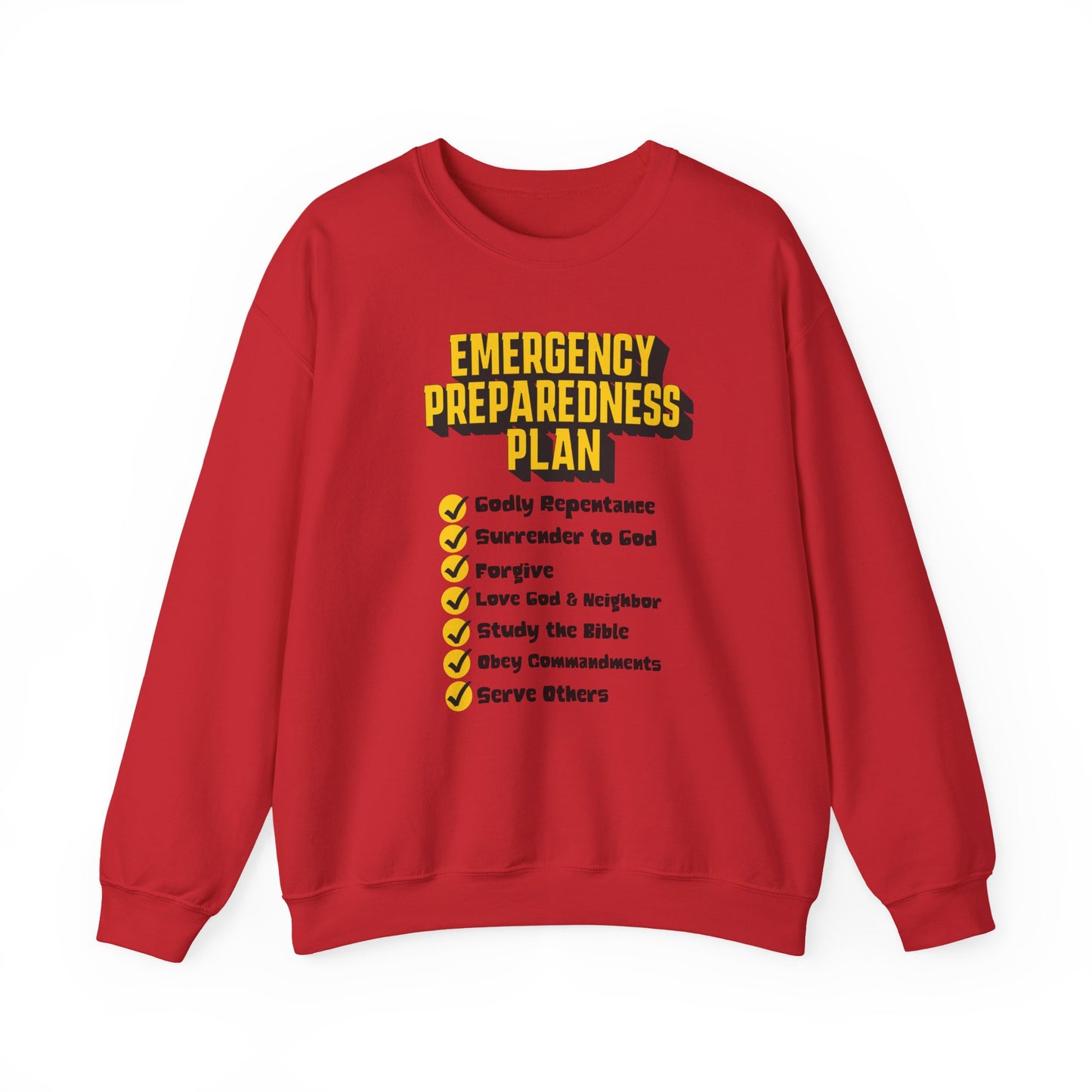 Emergency Preparedness Plan, Faith-Based, Repentance, Unisex Heavy Blend Sweatshirt