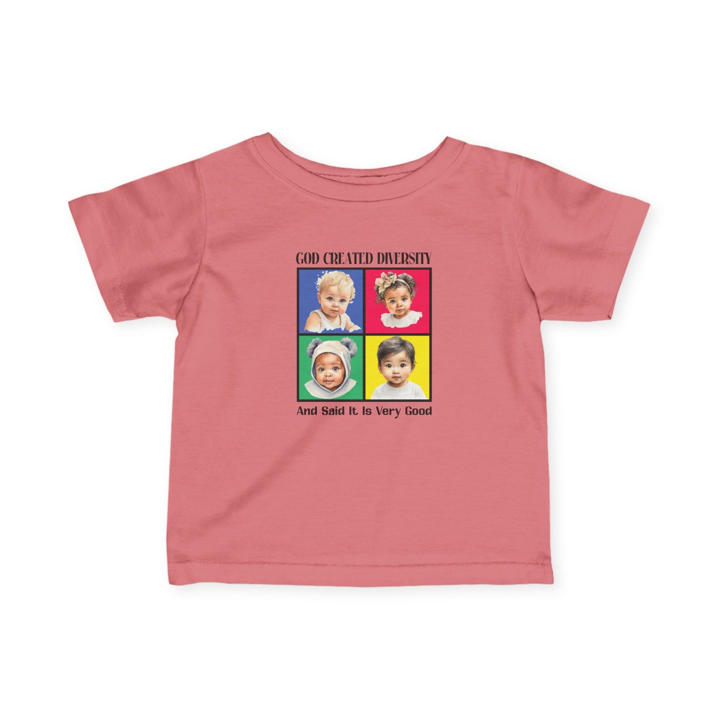 Infant Tee — "God Created Diversity" Colorful Baby Graphic