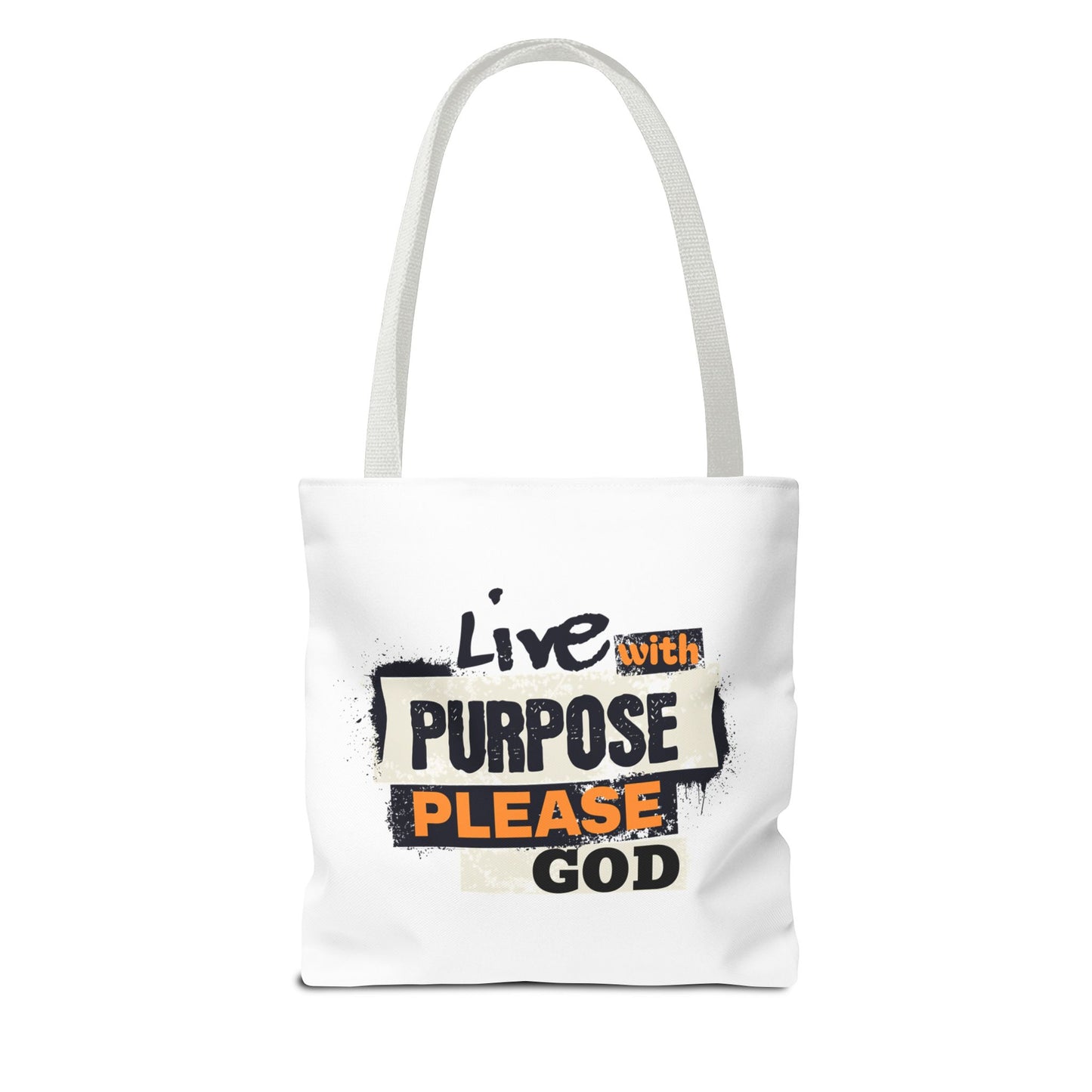 Live with Purpose Please God, Christian Tote Bag, Inspirational Christian Gift, Bible Faith