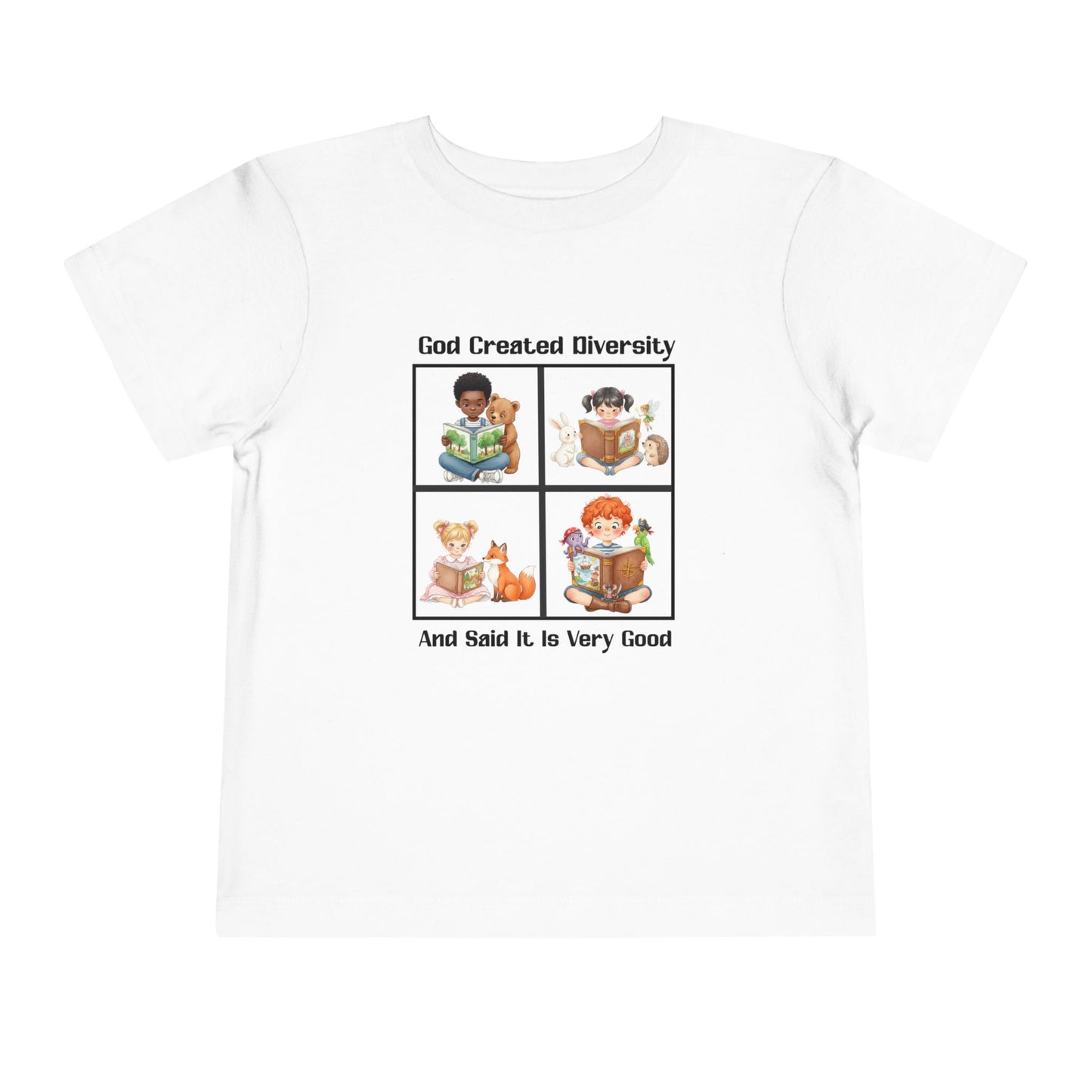 Toddler Short Sleeve Tee, Christian, Faith-Based, Diversity Design