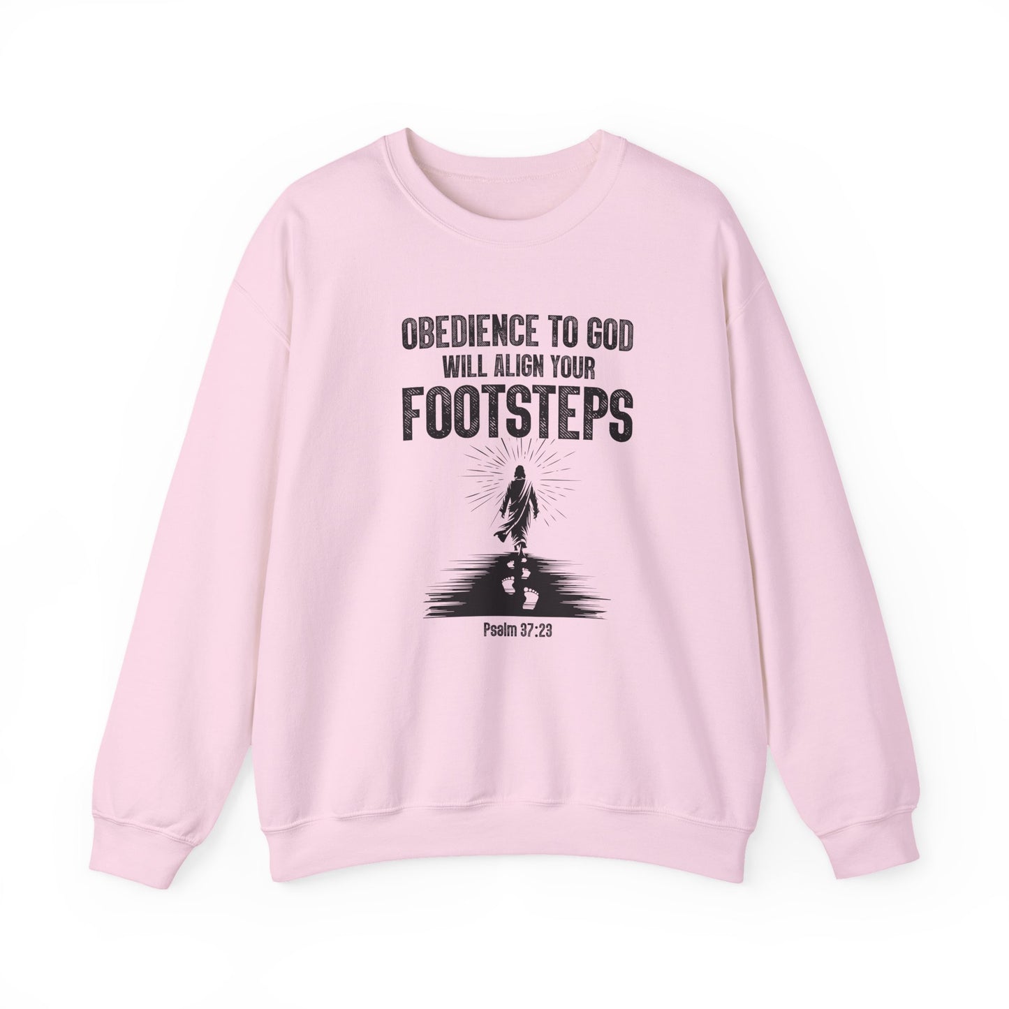 Obedience To God Will Align Footsteps, Faith-Based, Repentance, Unisex Heavy Blend Sweatshirt