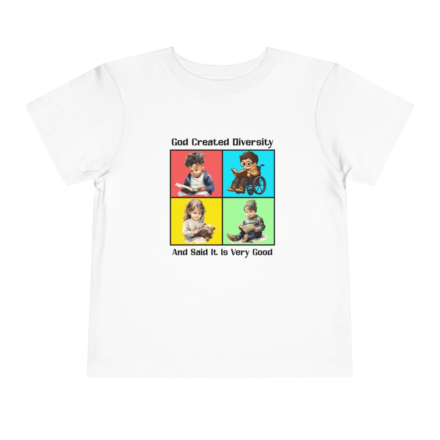 Toddler Short Sleeve Tee, Christian, Faith-Based, Diversity Design,