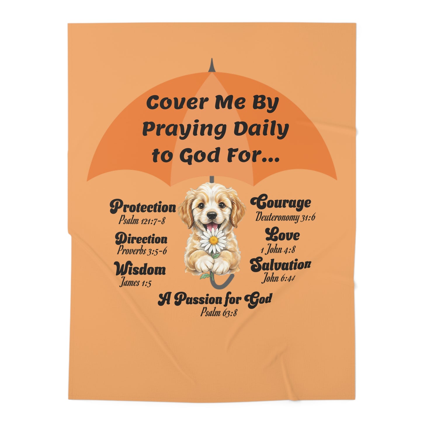 Christian Baby Swaddle Blanket — "Cover Me By Praying Daily" Inspirational Nursery Blanket, Faith-Based