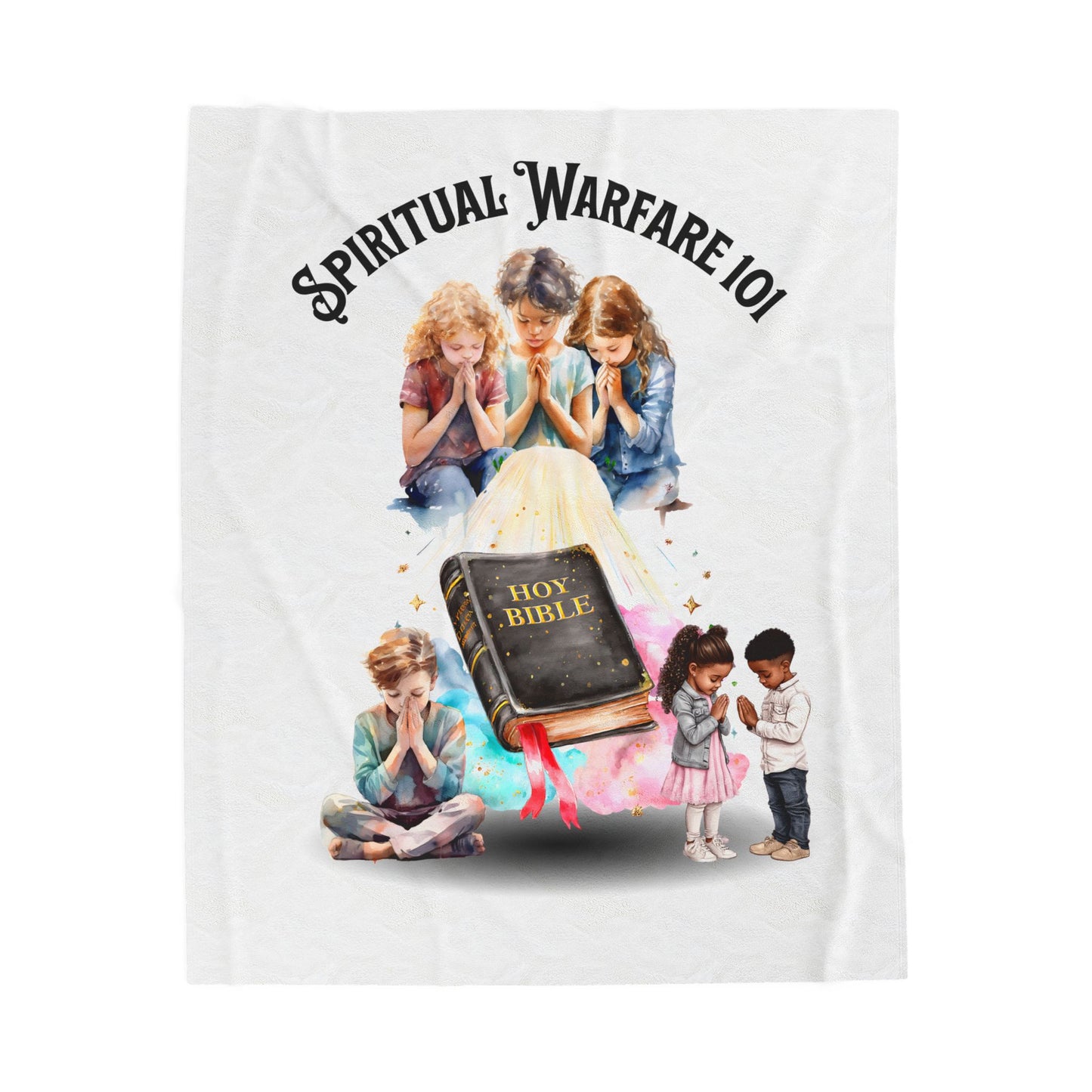 Plush Blanket — "Spiritual Warfare 101" Kids Prayer Bible Design