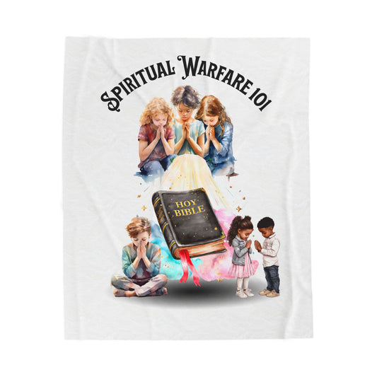 Plush Blanket — "Spiritual Warfare 101" Kids Prayer Bible Design