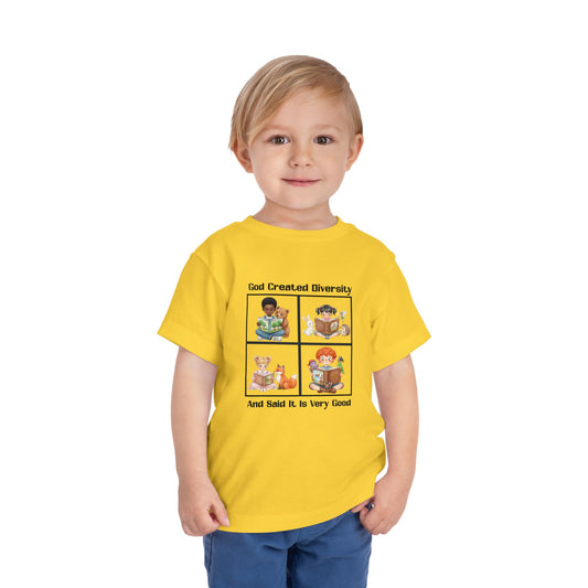 Toddler Short Sleeve Tee, Christian, Faith-Based, Diversity Design
