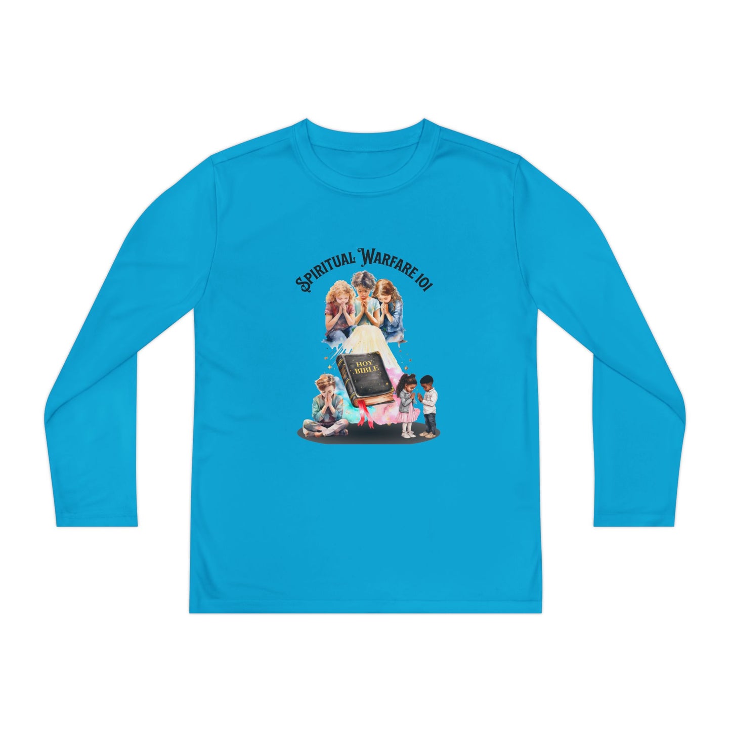 Spiritual Warfare Youth Long Sleeve Tee – Kids Prayer & Bible Study Shirt, Faith-Based