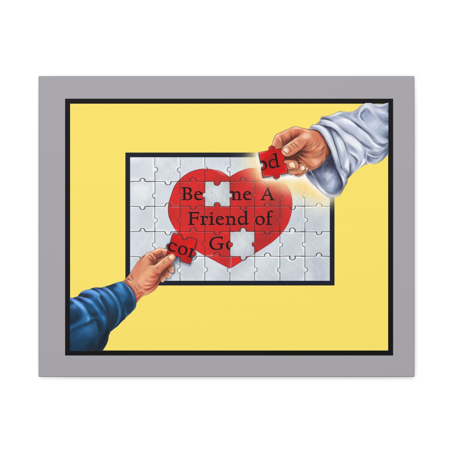 Become a Friend of God Puzzle Design, Matte Canvas, Stretched, Faith-Based, Christian