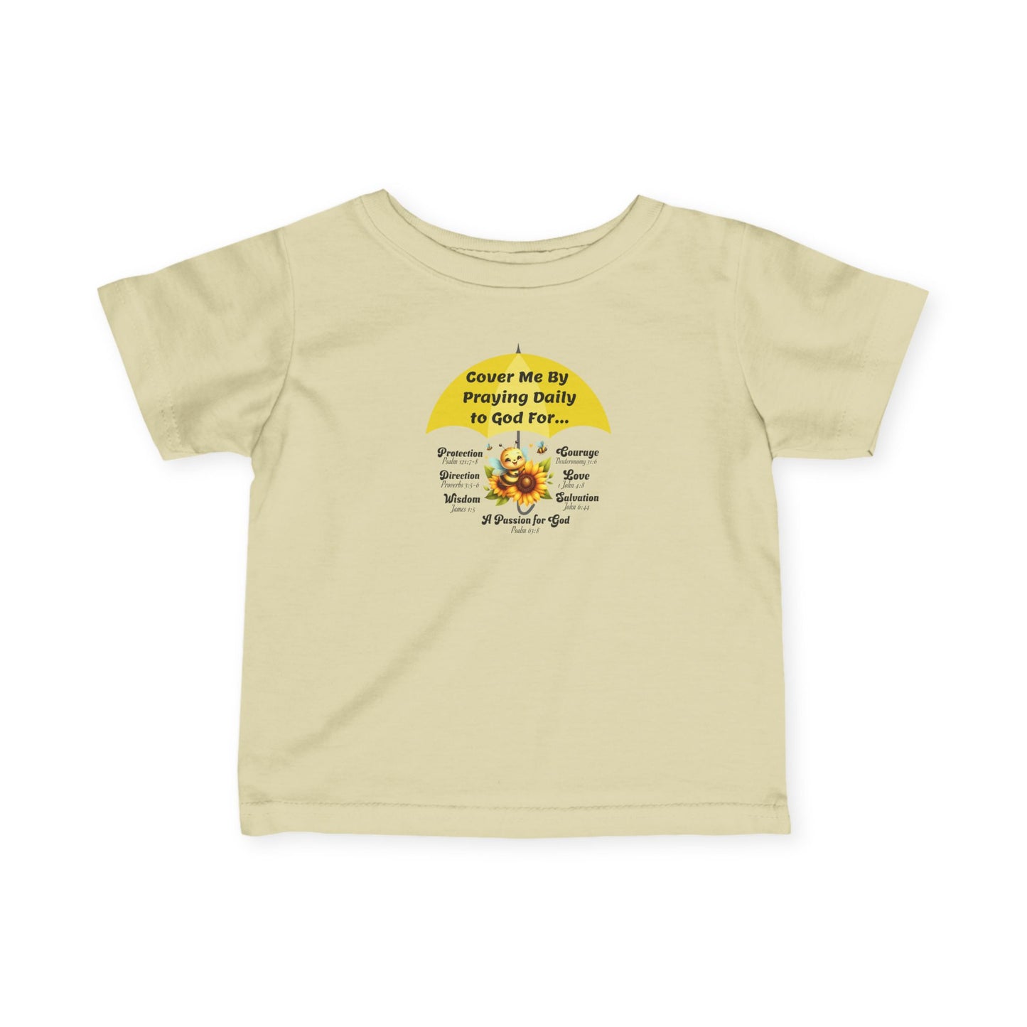 "Cover Me By Praying Daily" Christian Baby Shirt | Religious Infant Top | Bubble Bee