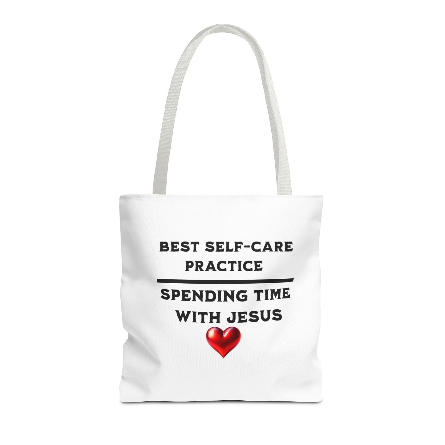 Best Self-Care Practice-Spending Time with Jesus Tote, Christian Tote Bag, Inspirational