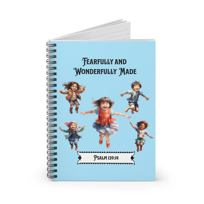 Fearfully and Wonderfully Made, Happy Kids Playing-Spiral Ruled Journal for Positivity & Gifts