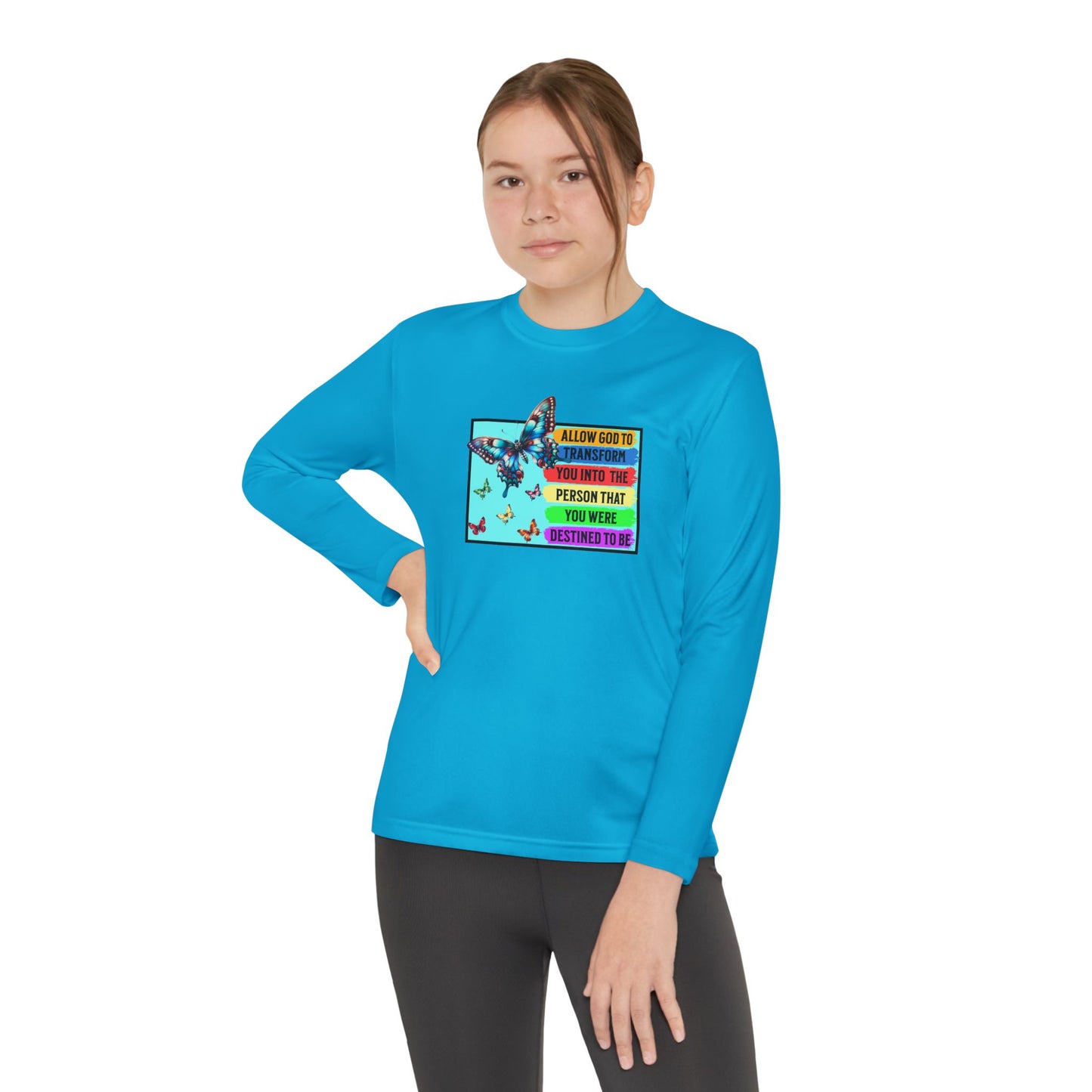 Allow God To Transform You, Youth Long Sleeve Tee — Christian, Faith-Based