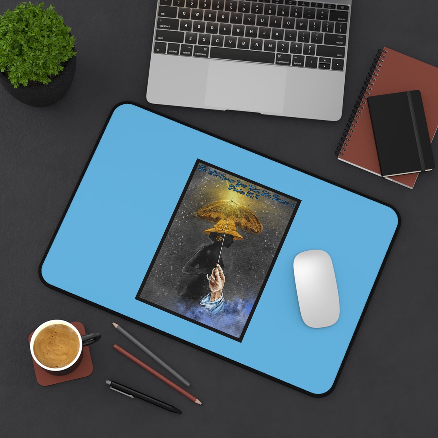 Psalm 91:4-He will Cover You with His Feathers, Faith-Based, Mouse Pad