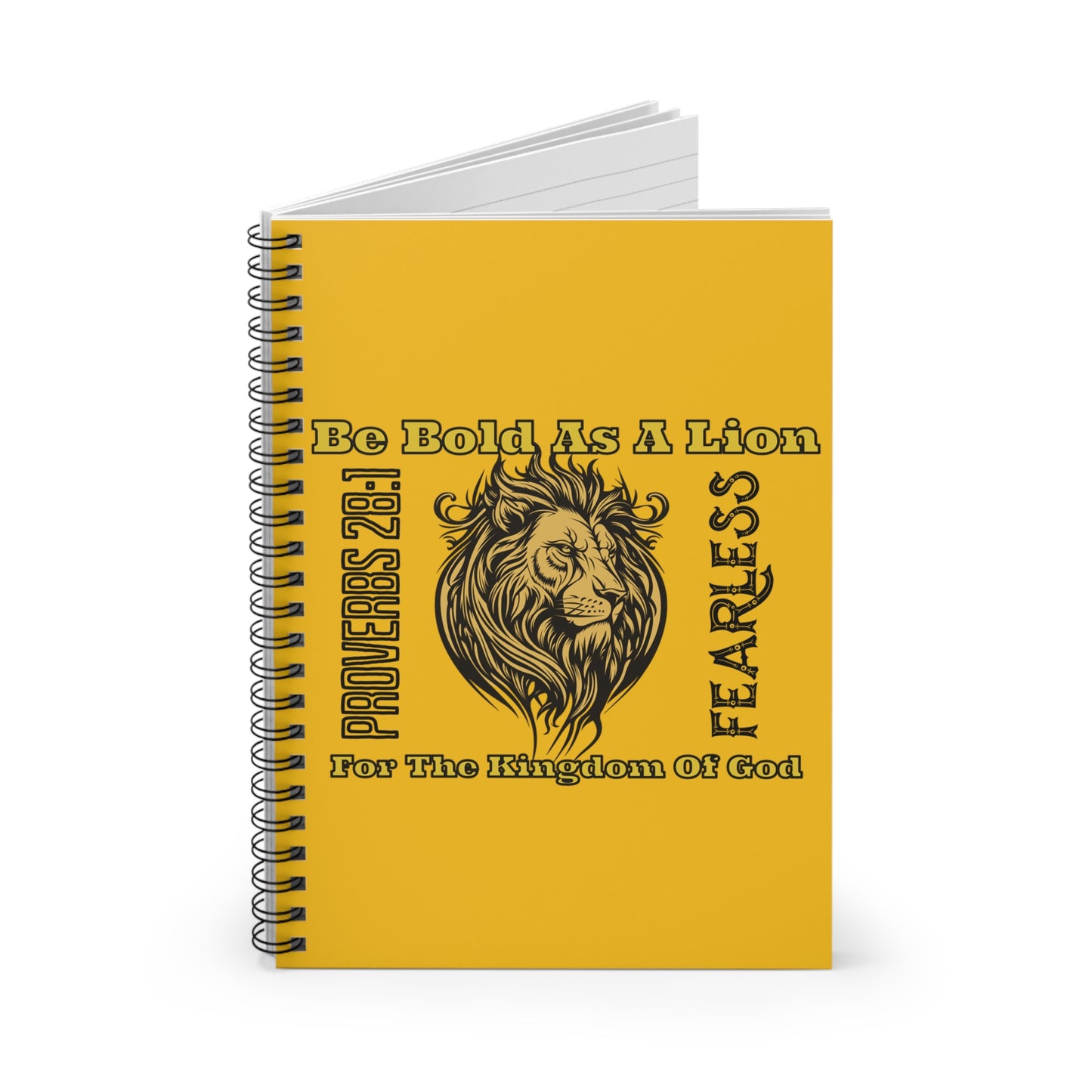 Be Bold As A Lion — Spiral Ruled Journal for Positivity & Gifts