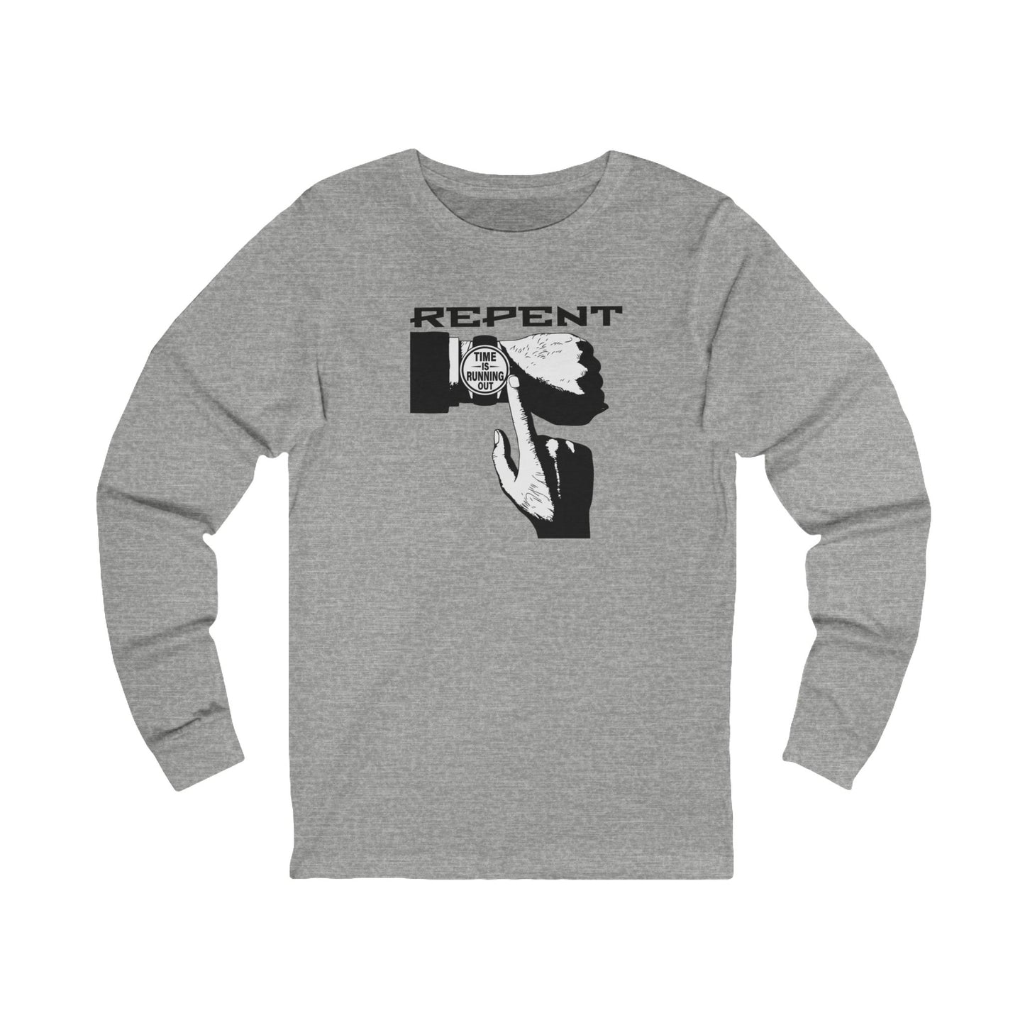 Repent Time is Running Out, Long Sleeve Tee — Faith-Based Christian Message Shirt