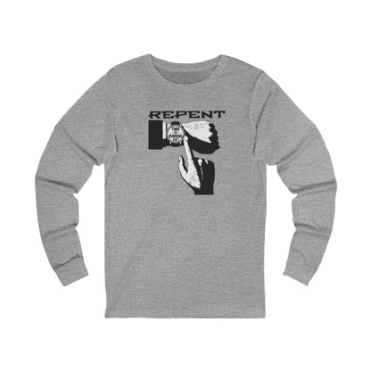 Repent Time is Running Out, Long Sleeve Tee — Faith-Based Christian Message Shirt