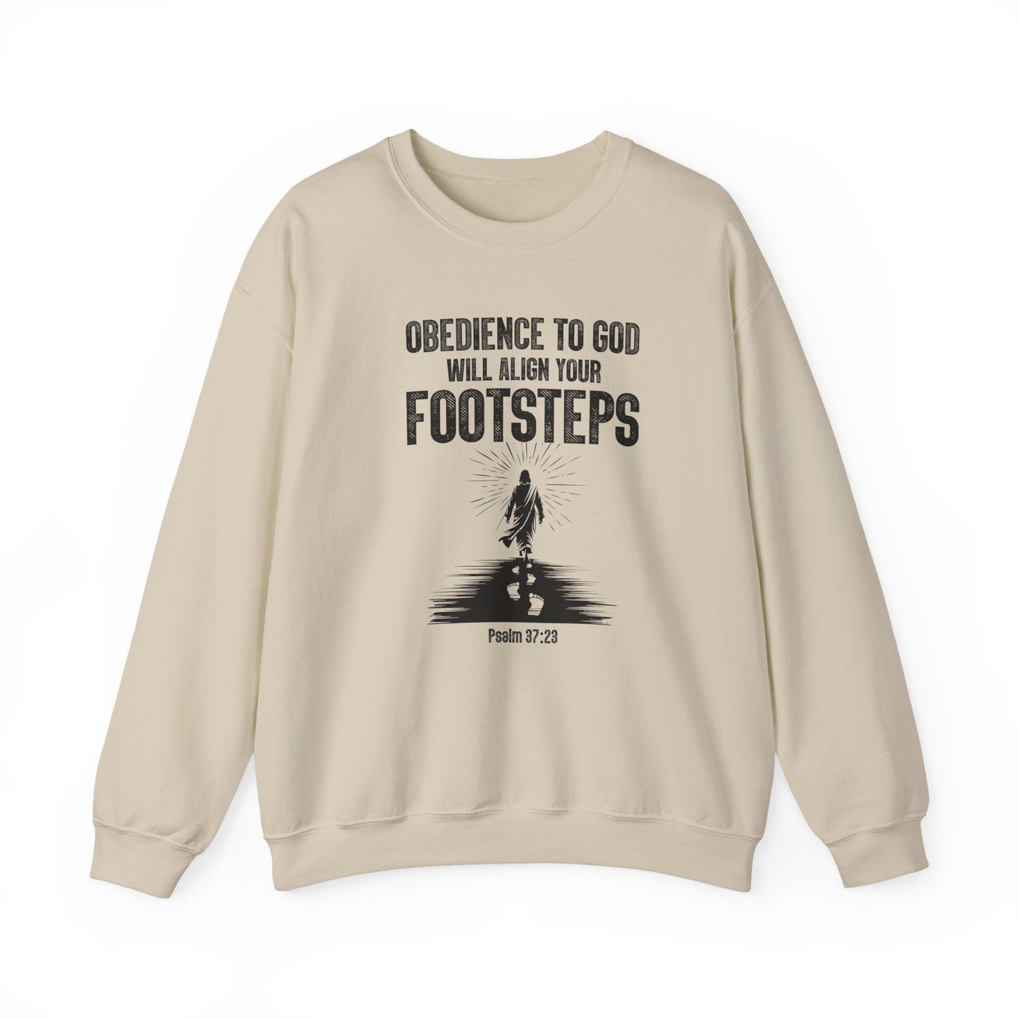 Obedience To God Will Align Footsteps, Faith-Based, Repentance, Unisex Heavy Blend Sweatshirt