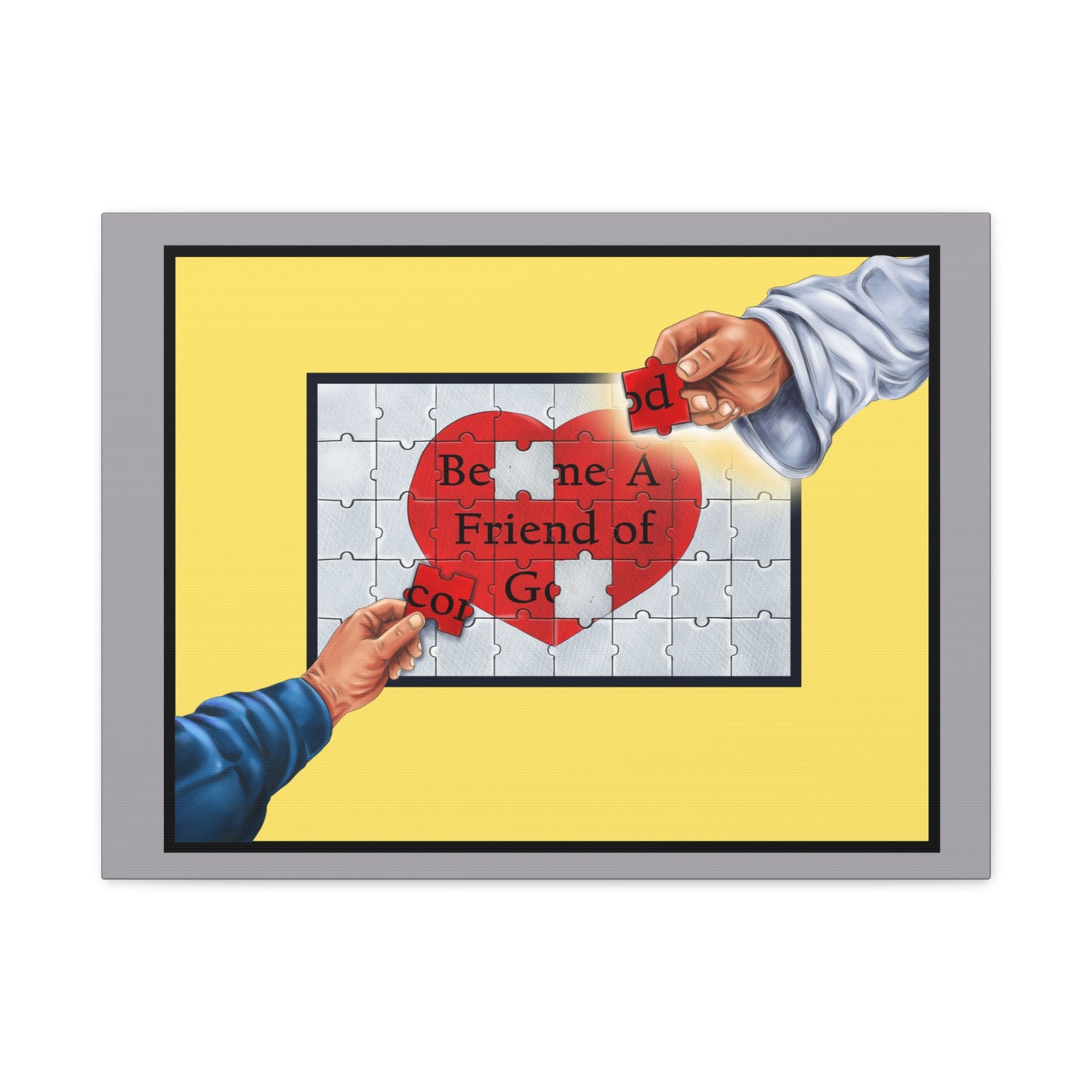 Become a Friend of God Puzzle Design, Matte Canvas, Stretched, Faith-Based, Christian