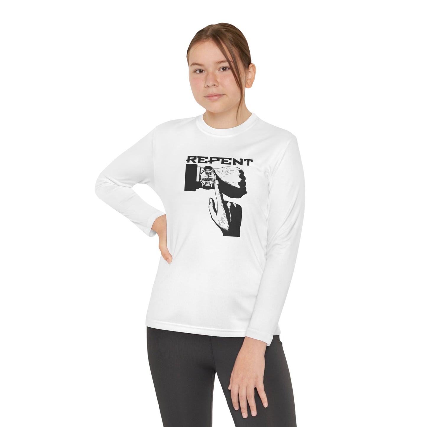 Time is Running Out, Youth Long Sleeve Tee — Christian, Faith-Based