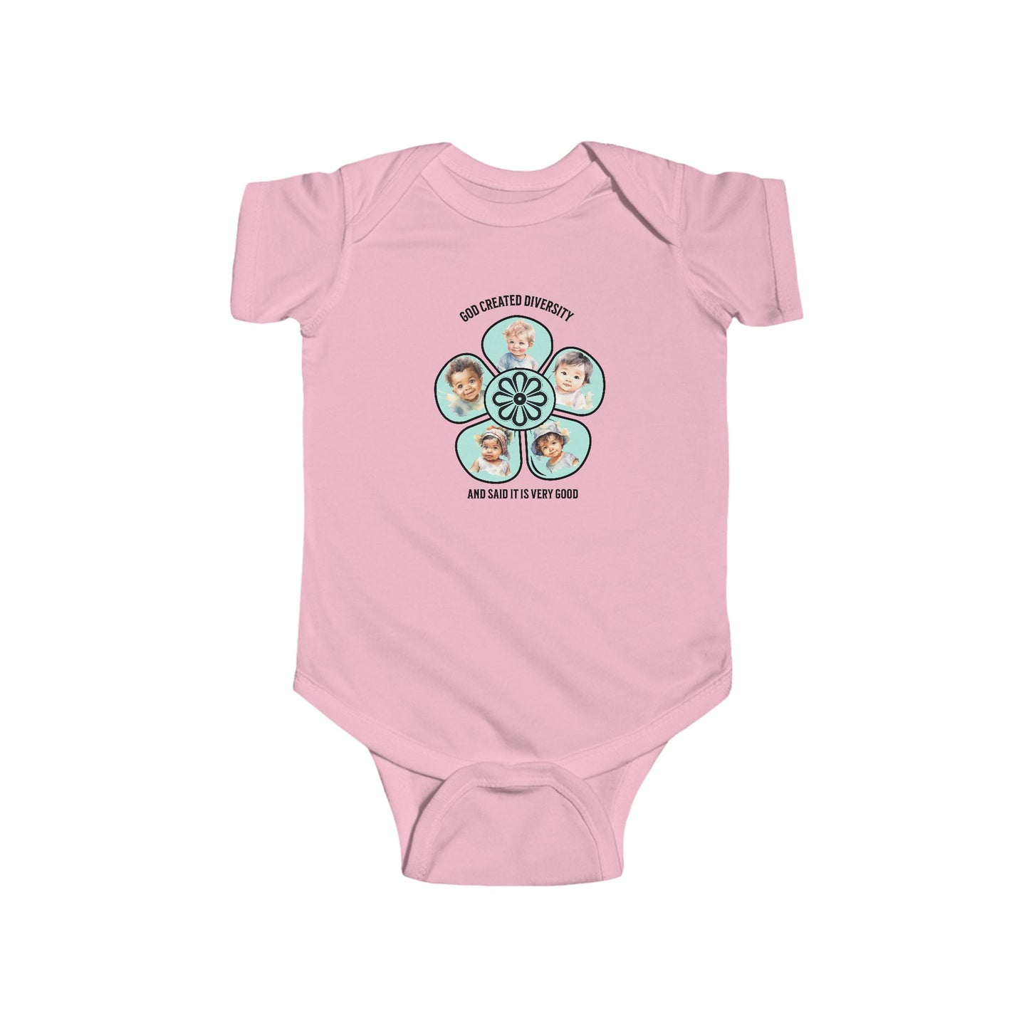 Baby Onesie, God Created Diversity, Christian, Faith-Based