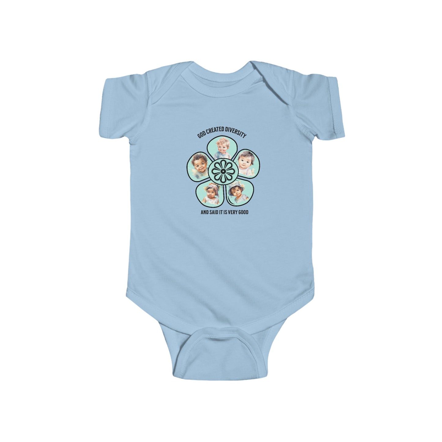 Baby Onesie, God Created Diversity, Christian, Faith-Based