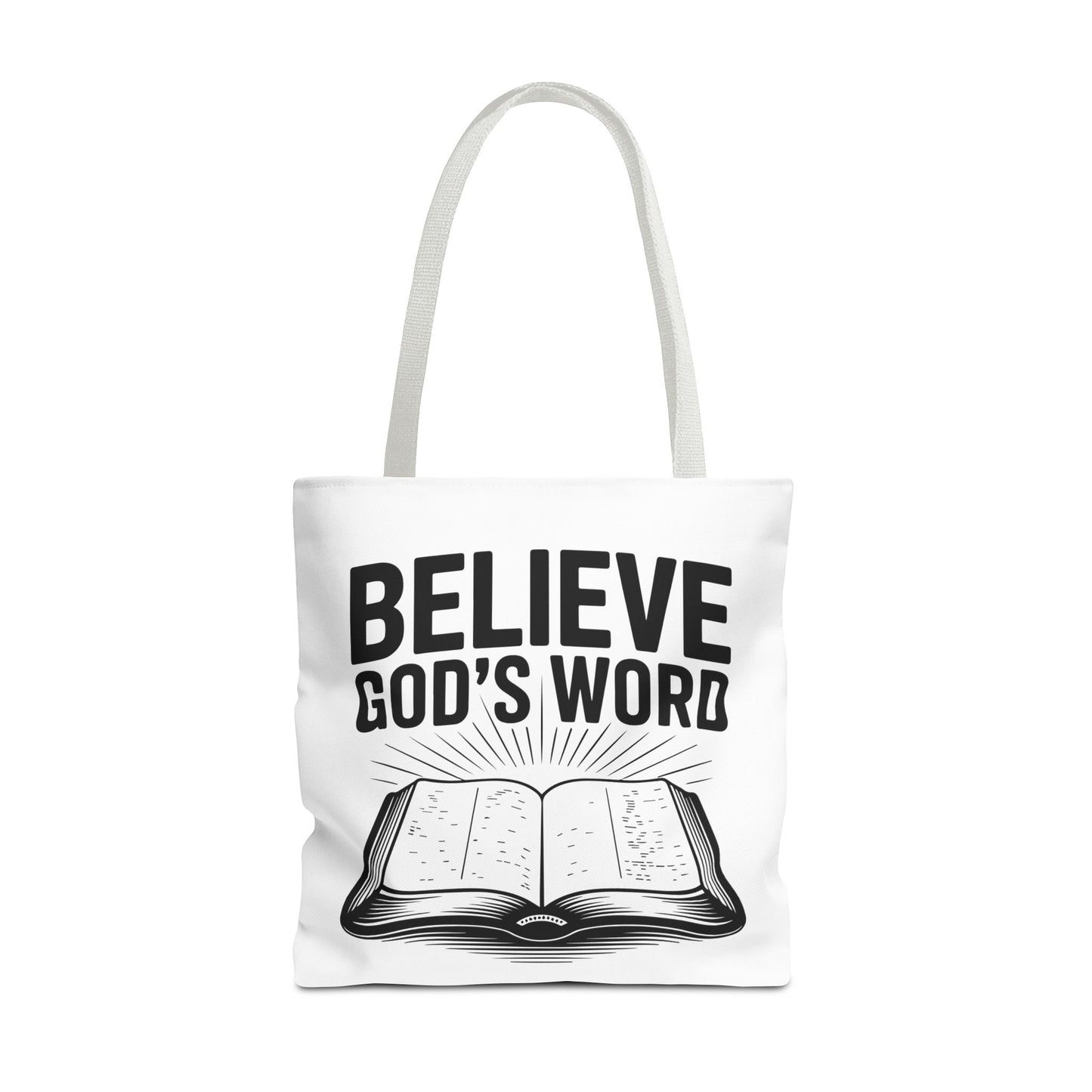 Believe God's Word, Christian Tote Bag, Inspirational, Bible Faith