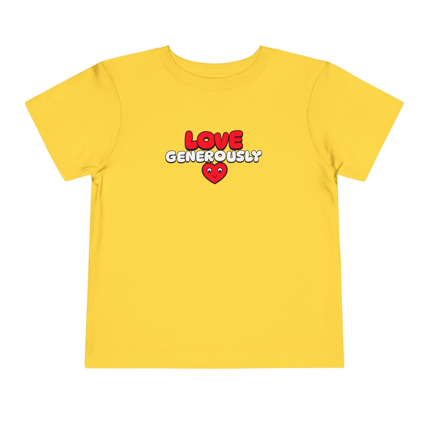 Toddler Tee "Love Generously" Heart Graphic — Kids T-Shirt