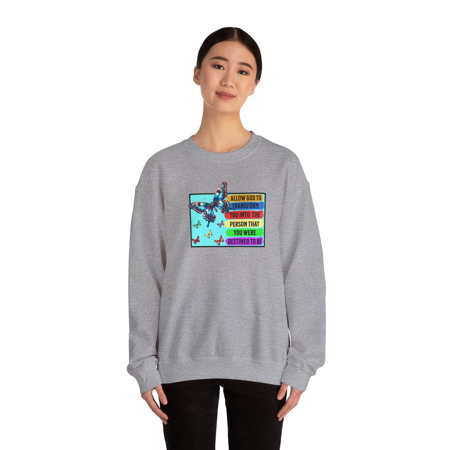 Allow God To Transform You, Faith-Based, Repentance, Unisex Heavy Blend Sweatshirt