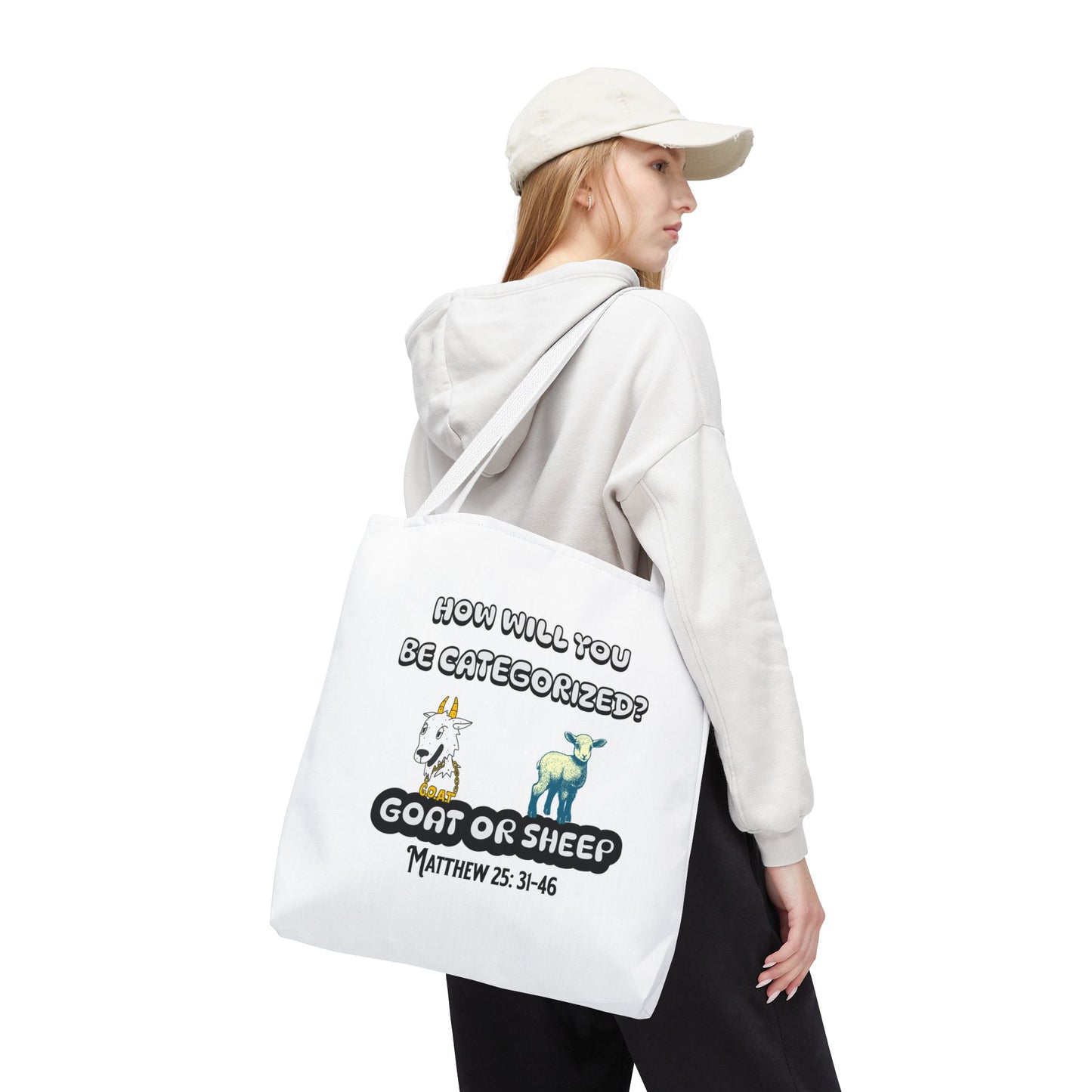 How Will You Be Categorized, Goat or Sheep?, Christian Tote Bag, Bible Faith