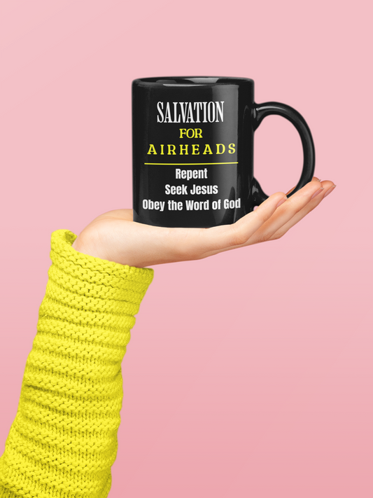 Salvation for Airheads, Christian Mug, Ceramic 11 oz, Faith-Based