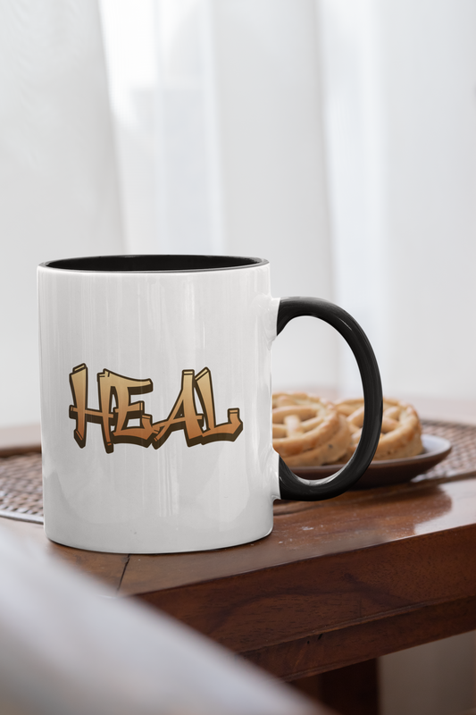 Heal, Christian Mug, Ceramic 11 oz Coffee Mug, Christian Faith Gift, Faith-Based