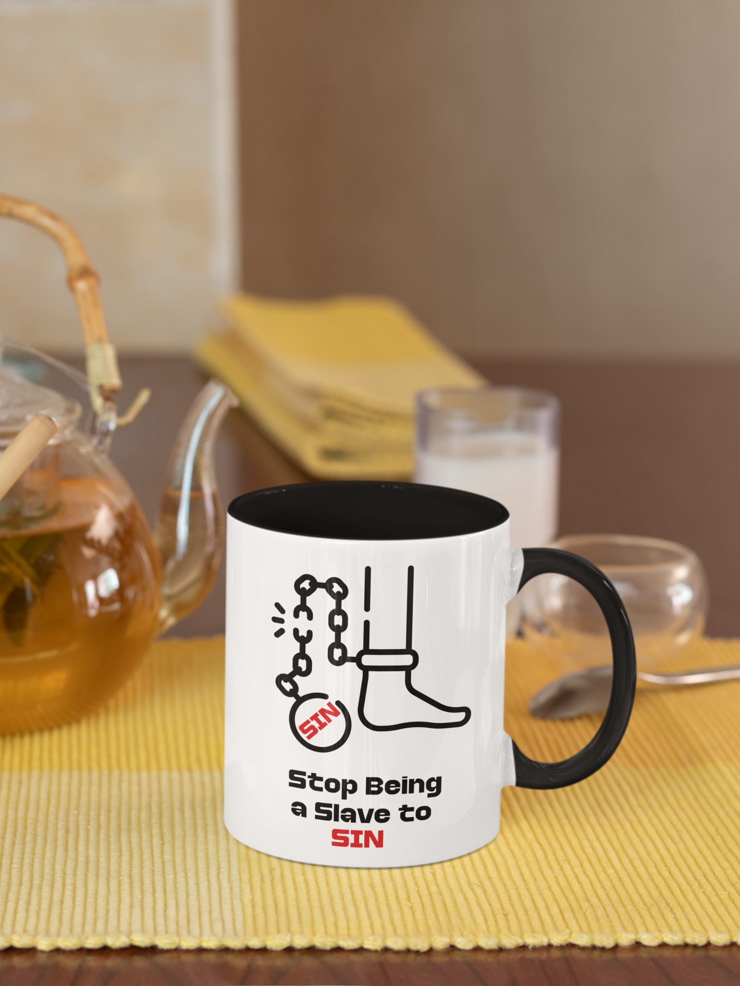 Stop Being a Slave to Sin, Christian Mug, Ceramic 11 oz Coffee Mug, Faith-Based
