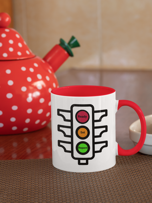 Ready-Set-Repent, Christian Mug, Ceramic 11 oz Coffee Mug, Christian Faith Gift