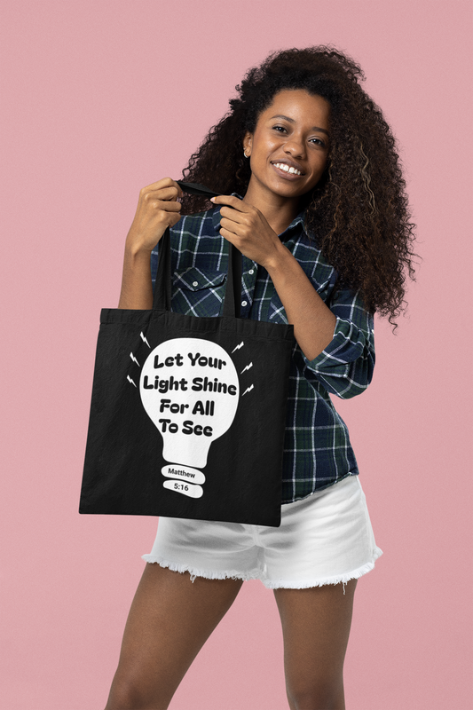 Let Your Light Shine for All to See Tote, Christian Tote Bag, Inspirational