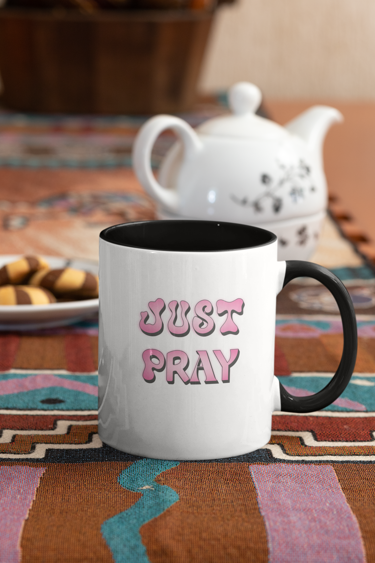 Just Pray, Christian Mug, Ceramic 11 oz Coffee Mug, Christian Faith Gift, Faith-Based