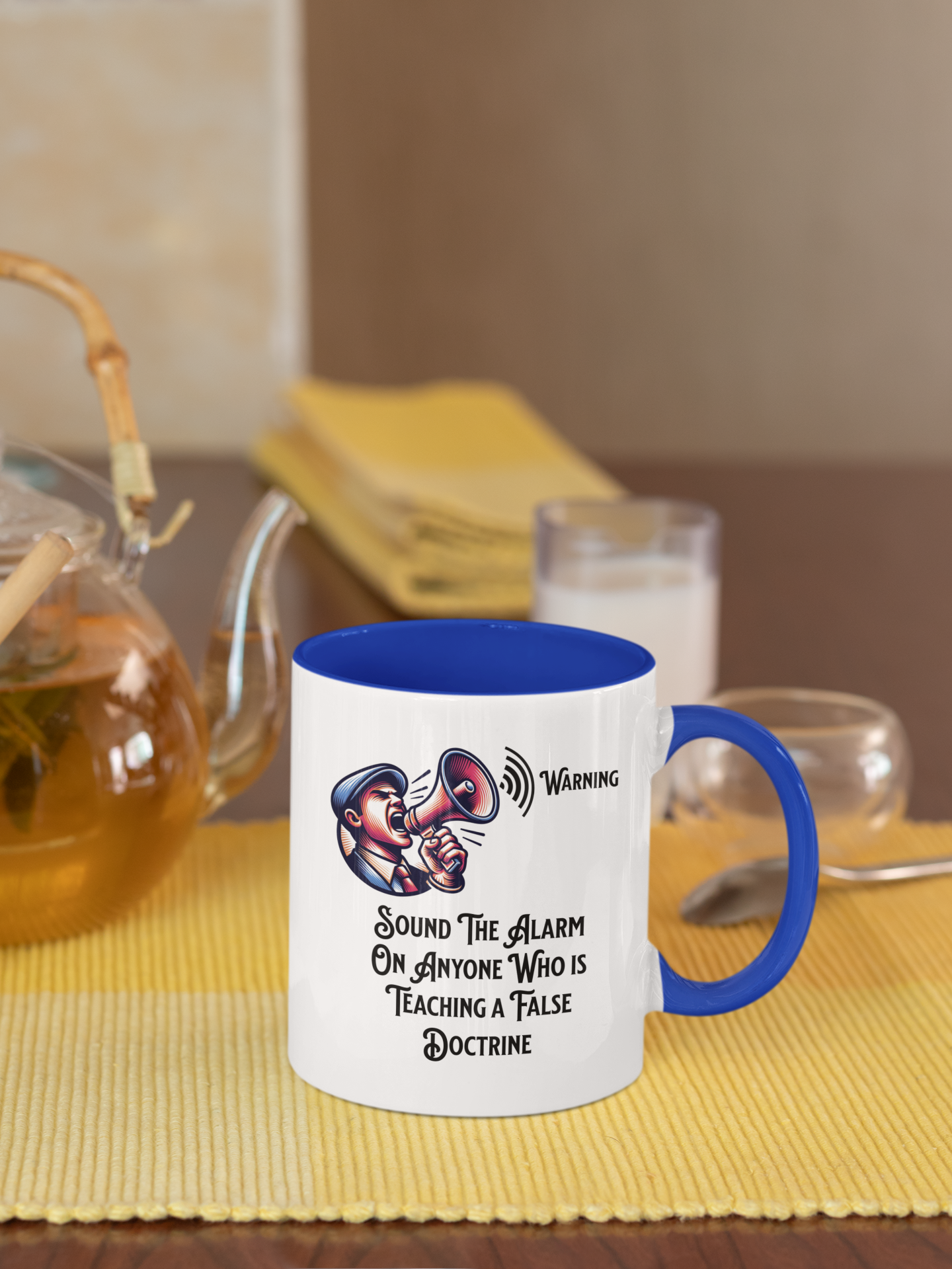 Sound the Alarm on False Doctrine, Christian Mug, Faith-Based
