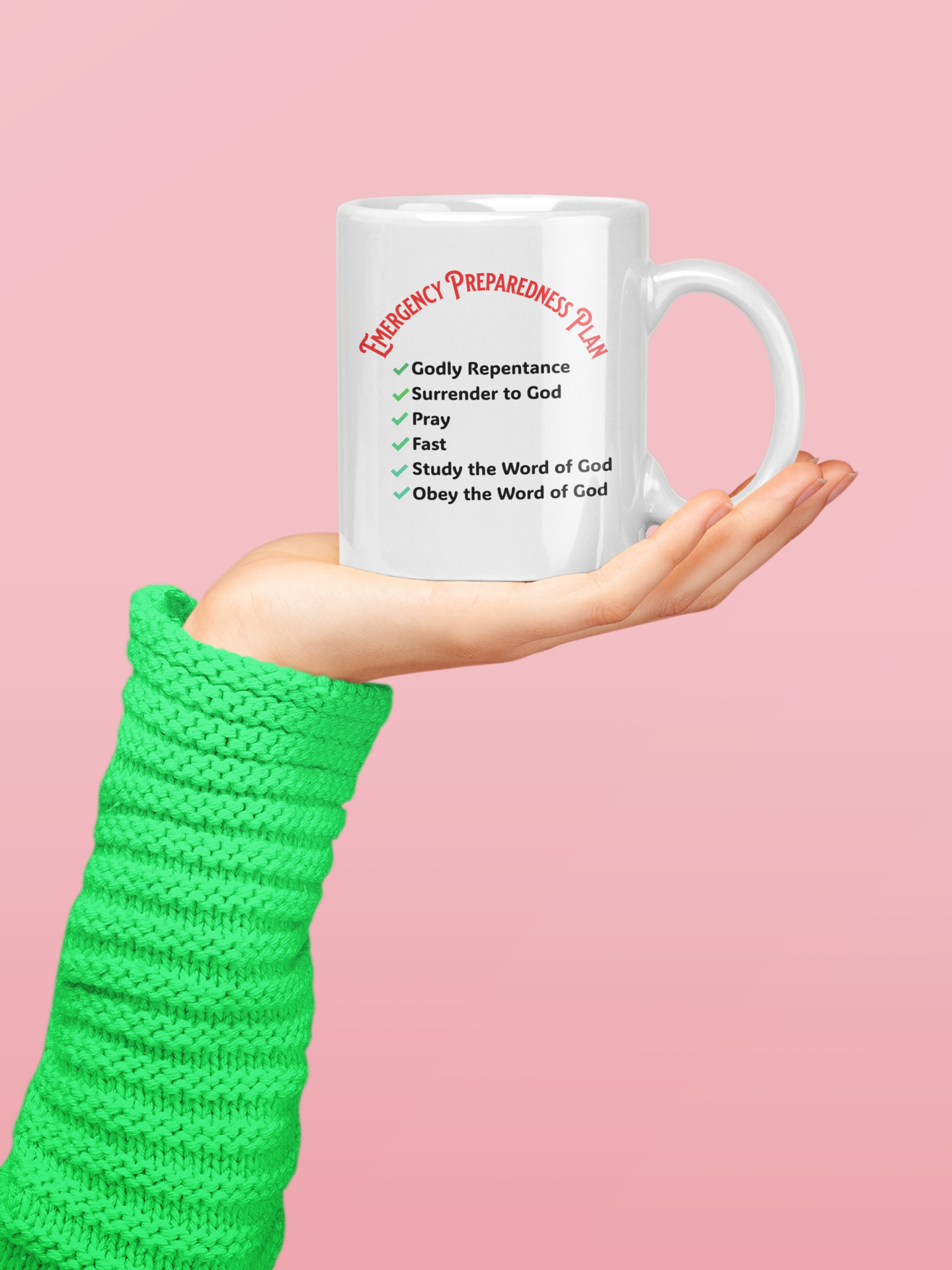 Emergency Preparedness Mug, Christian Mug, Faith-Based