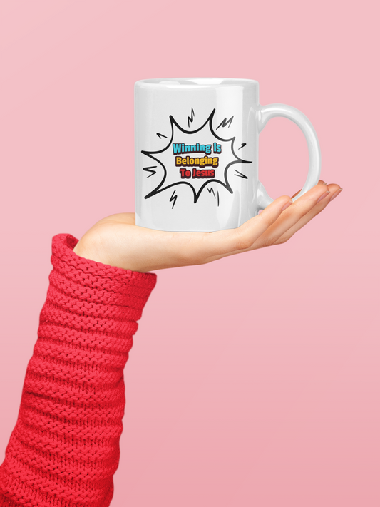 Winning is Belonging to Jesus, Christian Mug, Christian Faith Gift