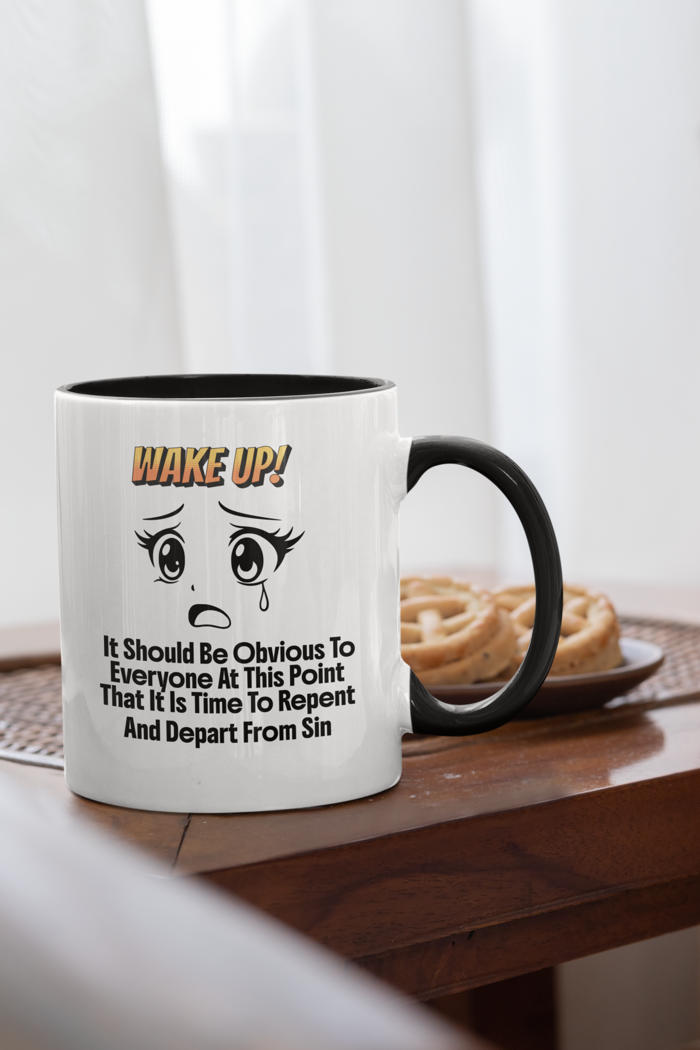Wake Up, Repent, Christian Faith Mug, Faith-Based
