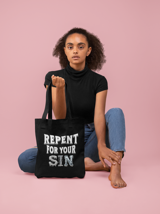 Repent For Your Sin, Christian Tote Bag, Inspirational Christian Gift, Bible Faith