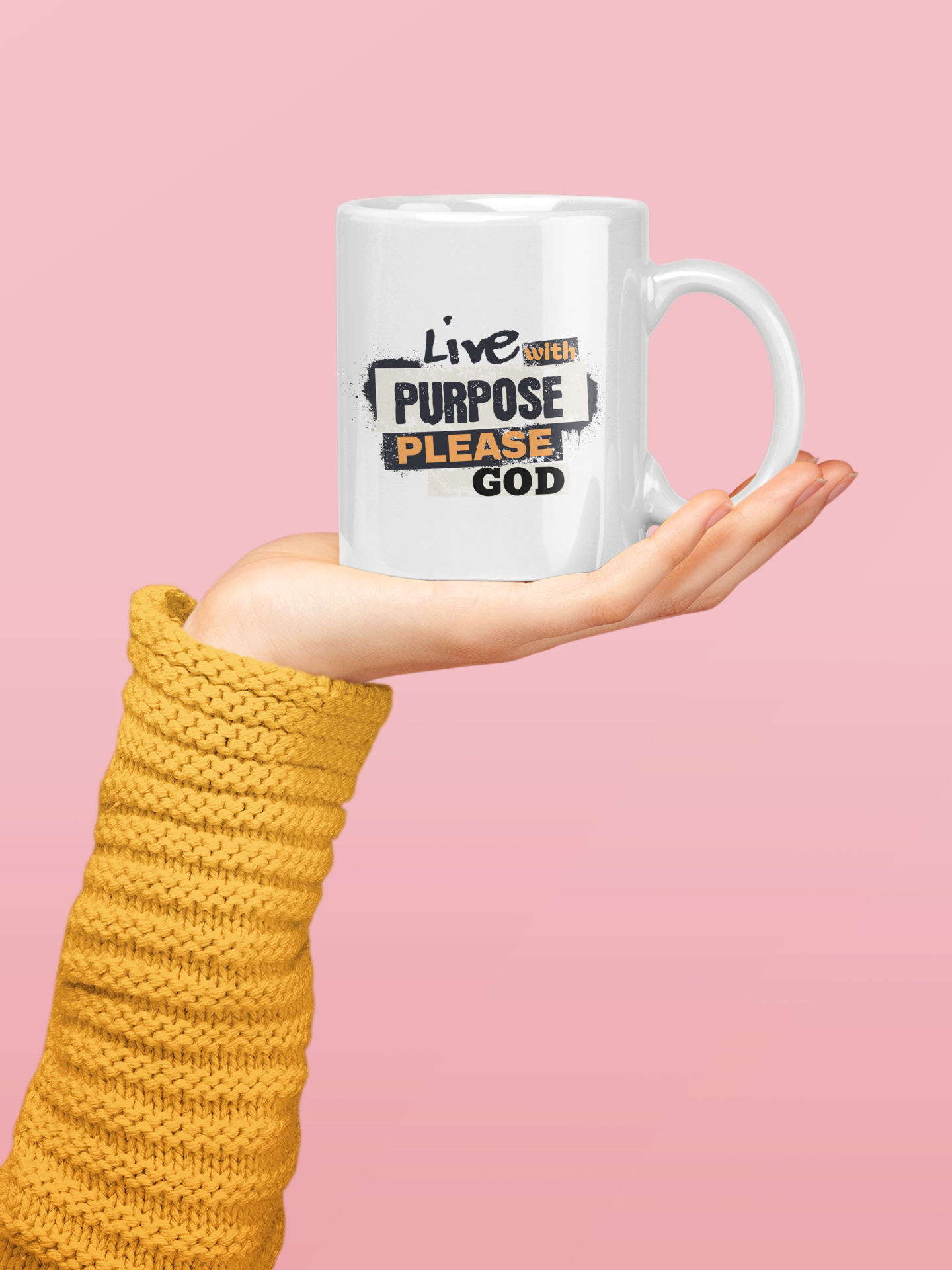 Live with Purpose Please God, Christian Mug, Faith-Based