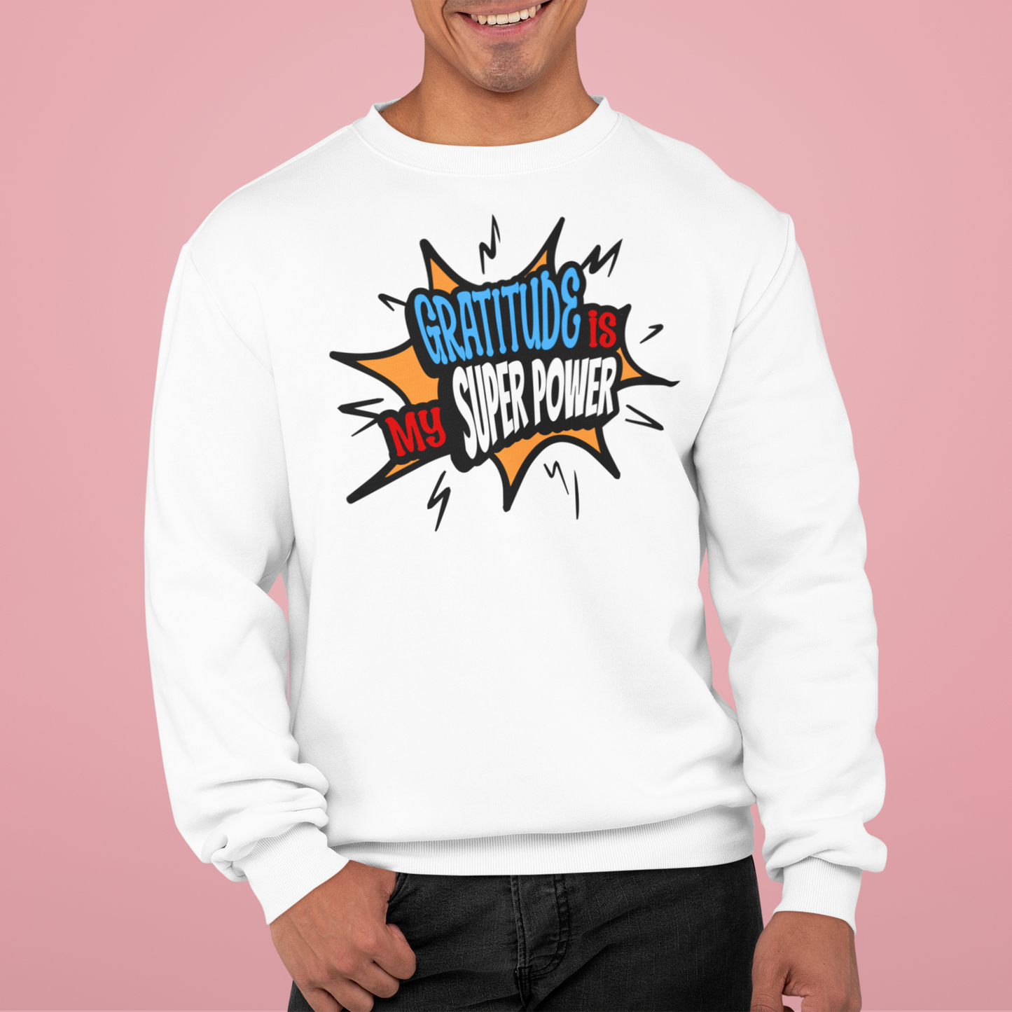 Gratitude is My Superpower, Please God, Faith-Based, Repentance, Unisex Heavy Blend Sweatshirt
