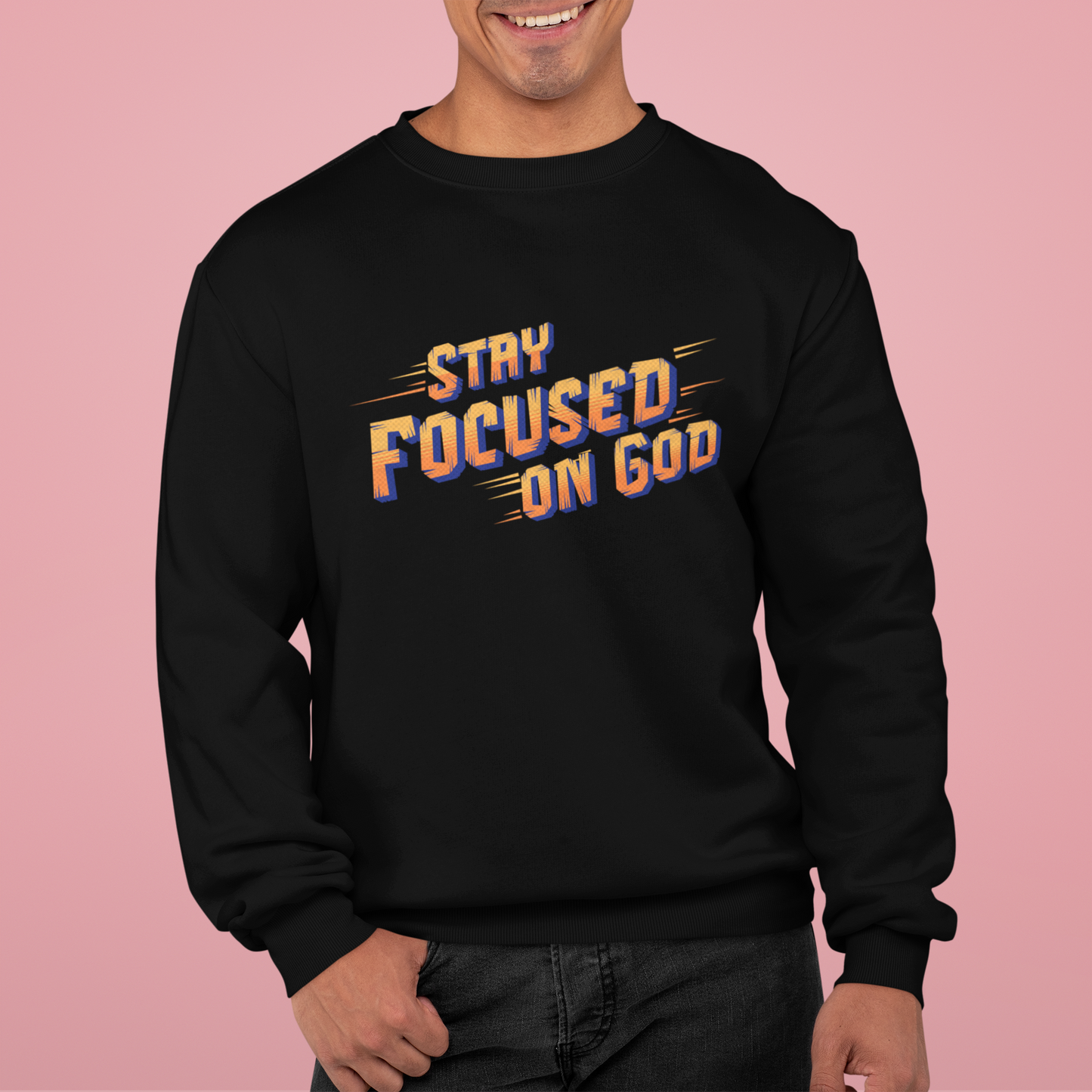 Stay Focused on God, Faith-Based, Repentance, Unisex Heavy Blend Sweatshirt
