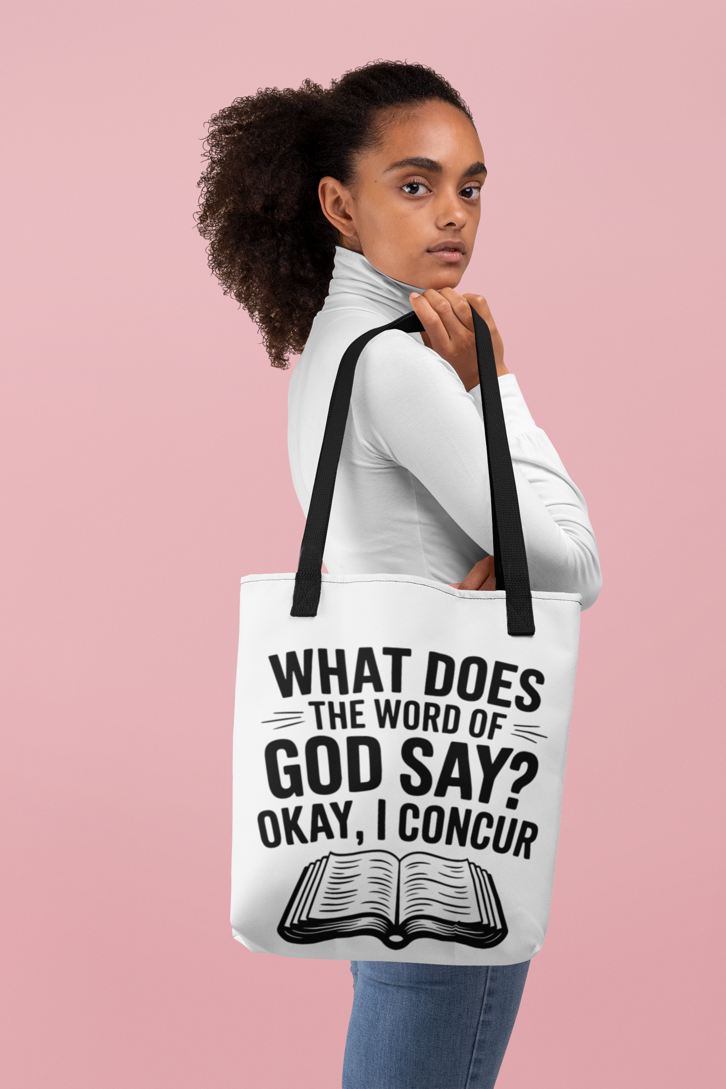 What Does The Word of God Say?, Christian Tote Bag, Inspirational, Bible Faith